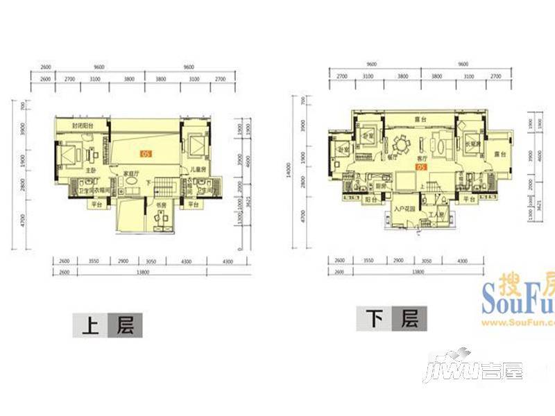佳兆业中心5室3厅4卫270㎡户型图