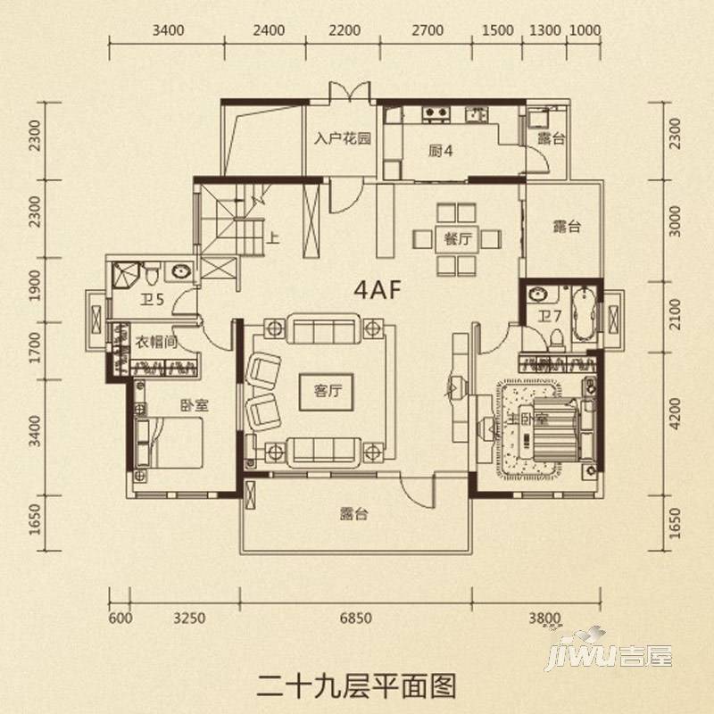 鼎峰公园豪庭5室2厅4卫273.5㎡户型图