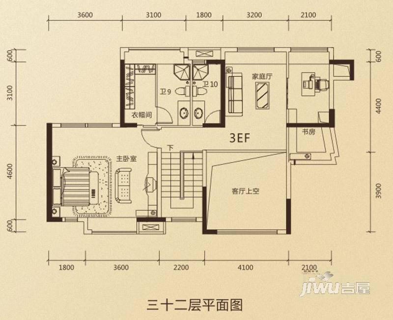 鼎峰公园豪庭4室3厅4卫204.6㎡户型图