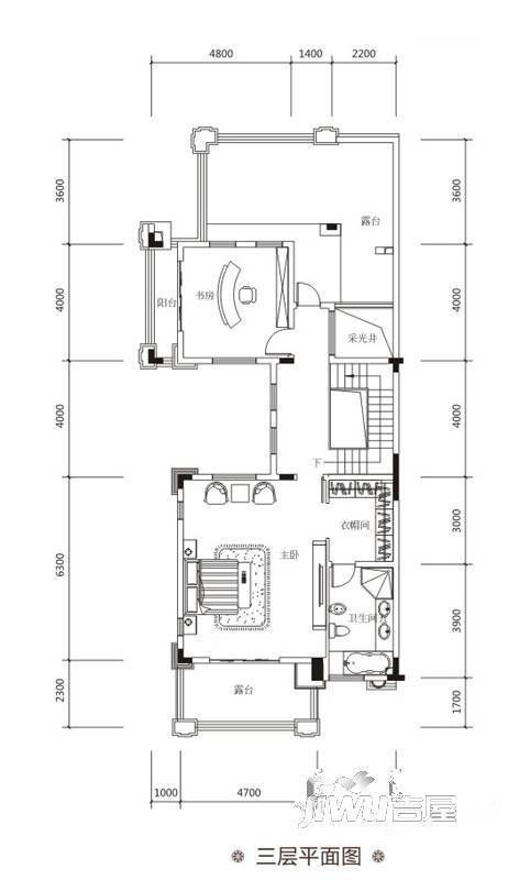 鼎峰公园豪庭4室3厅4卫269㎡户型图