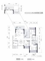 中央国墅园3室2厅1卫106.6㎡户型图