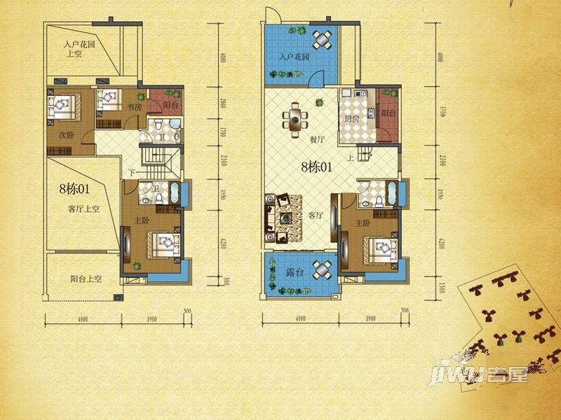 半山豪庭4室2厅3卫193㎡户型图