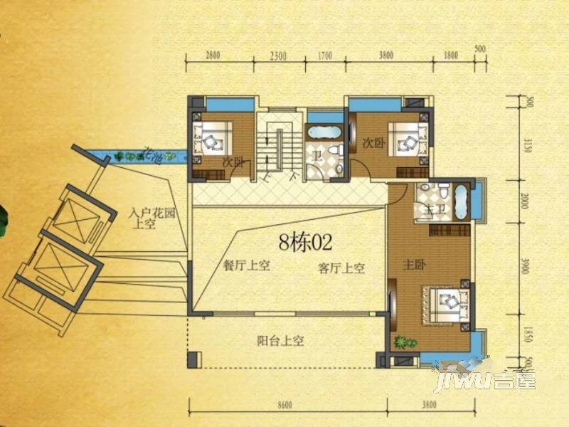 半山豪庭5室2厅4卫217㎡户型图