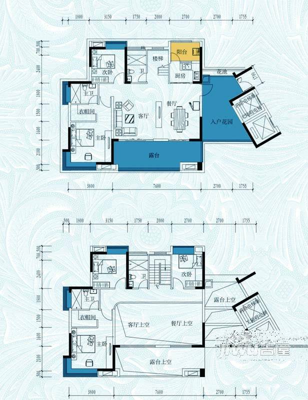 半山豪庭5室2厅4卫195.6㎡户型图