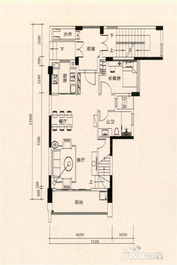 海伦堡爱Me城市3室3厅3卫136.9㎡户型图