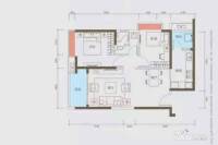 海伦堡爱Me城市2室2厅1卫80㎡户型图