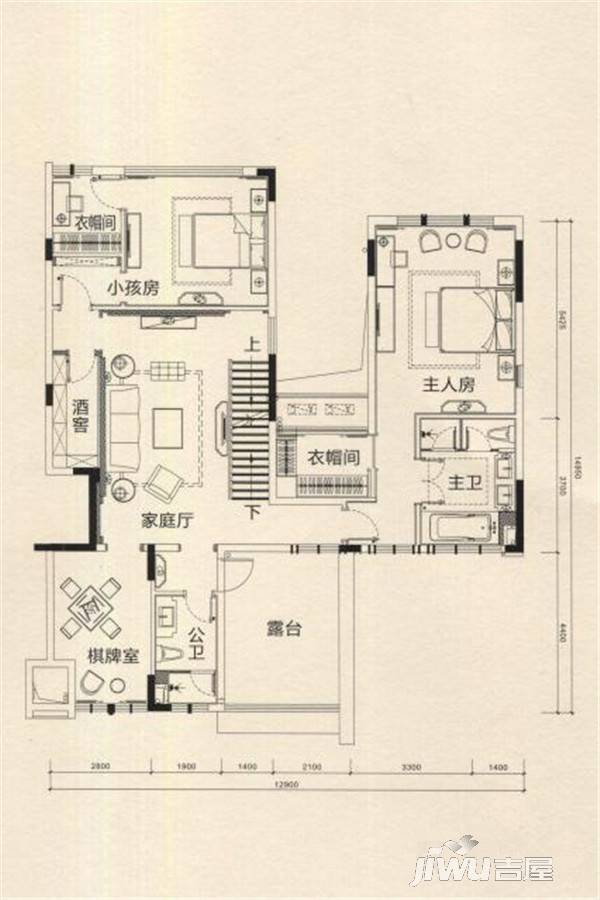 海伦堡爱Me城市3室2厅3卫171.7㎡户型图