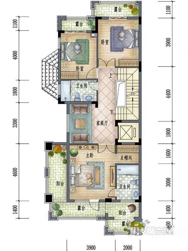 龙城一品5室4厅5卫372㎡户型图