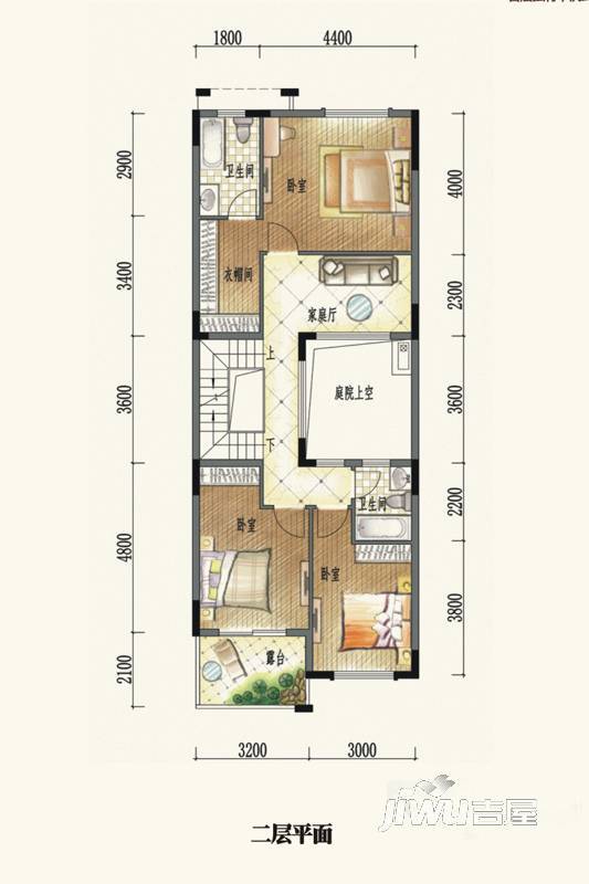 龙光城4室3厅4卫223.2㎡户型图