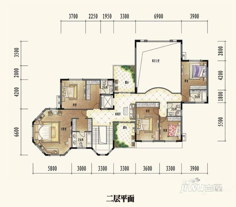 龙光城6室3厅6卫450.4㎡户型图