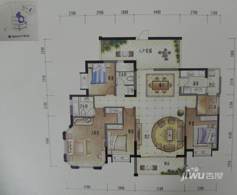 龙光城4室2厅2卫170.8㎡户型图