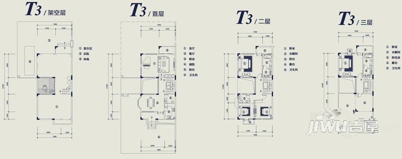 翡翠山4室2厅5卫224.2㎡户型图