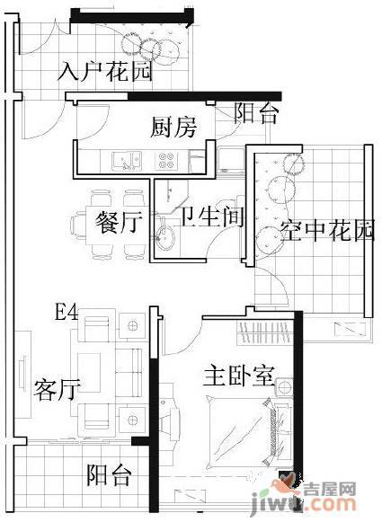 凯南莱弗城3室2厅2卫73.8㎡户型图