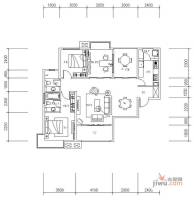 新华联广场3室2厅2卫125.4㎡户型图