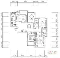 新华联广场3室2厅2卫130㎡户型图