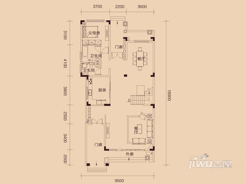 惠东国际新城6室2厅5卫334㎡户型图