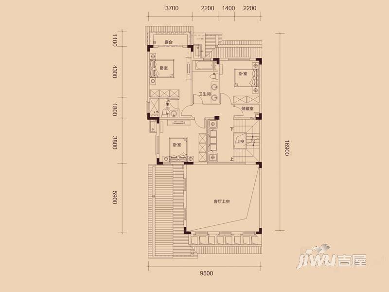 惠东国际新城6室2厅5卫334㎡户型图