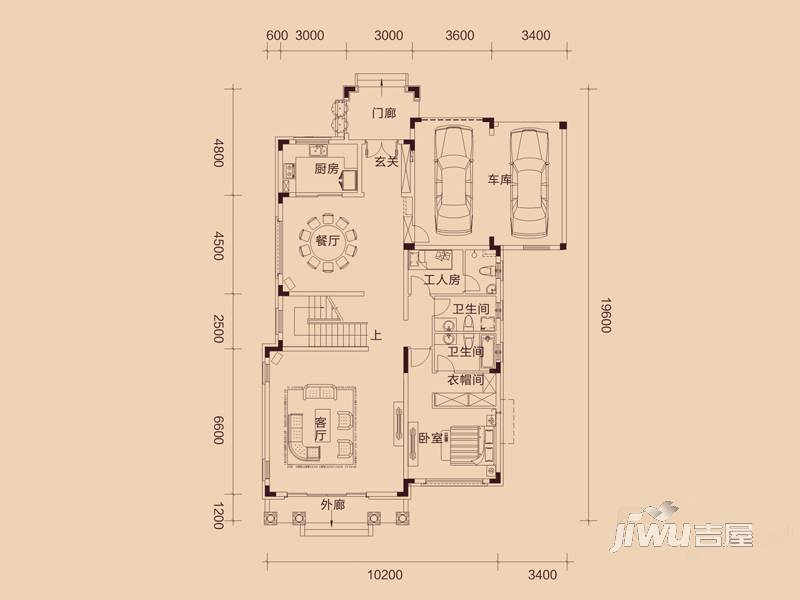 惠东国际新城6室2厅6卫350㎡户型图