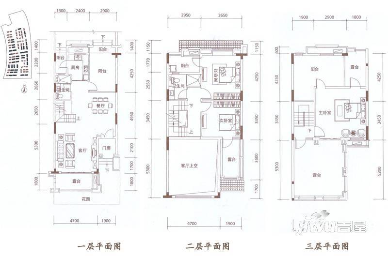 富力湾3室2厅3卫159㎡户型图