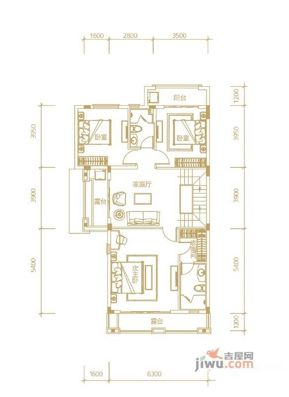 富力湾4室3厅4卫246㎡户型图