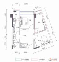 鹏达御西湖2室1厅1卫70㎡户型图