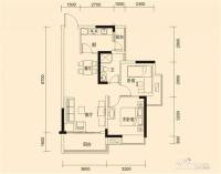 鼎浩城2室2厅1卫75.3㎡户型图