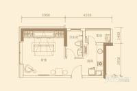 华贸中心1室1厅1卫43㎡户型图