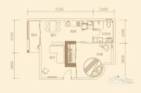 华贸中心1室2厅1卫65㎡户型图