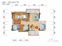 嘉逸园3室2厅2卫125.1㎡户型图