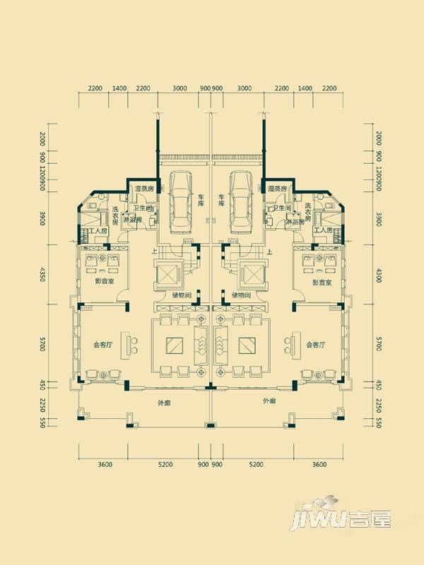 金裕星河丹堤5室3厅3卫464㎡户型图