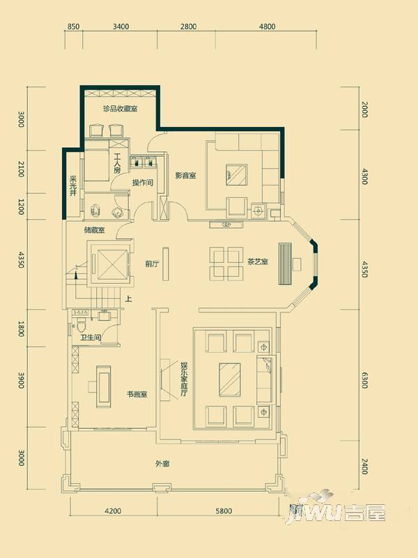 金裕星河丹堤6室3厅4卫570㎡户型图