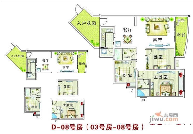 华润·御苑3室2厅2卫117㎡户型图