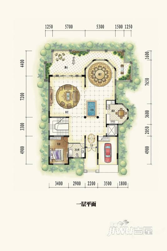 龙光城4室3厅4卫326.8㎡户型图