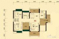 秋谷林海2室2厅1卫90.7㎡户型图