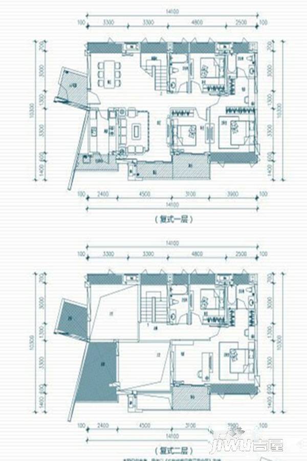 中海水岸城花园5室2厅4卫228.7㎡户型图