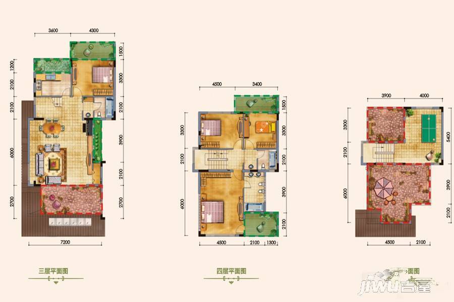 中洲半岛城邦5室3厅3卫212.7㎡户型图