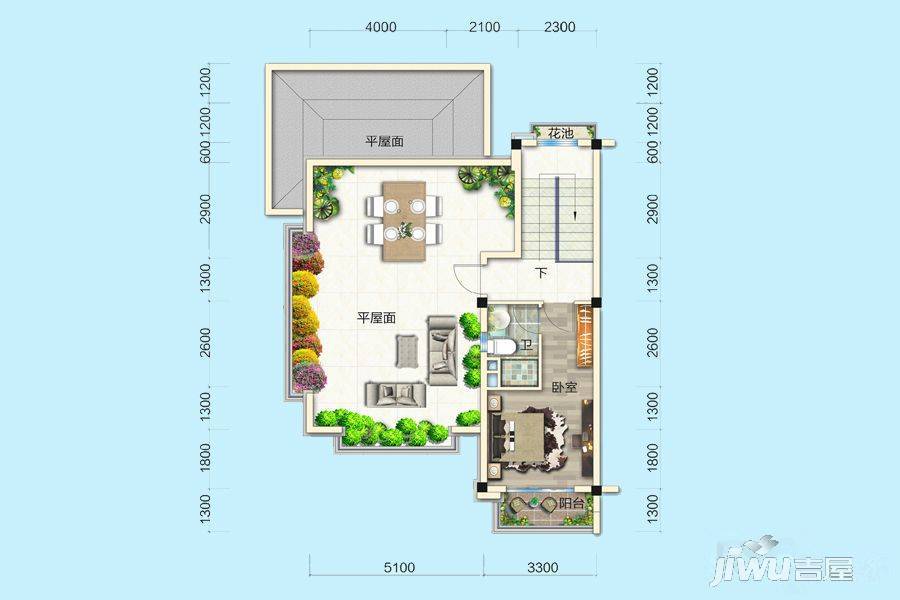 碧桂园山河城4室2厅4卫218㎡户型图