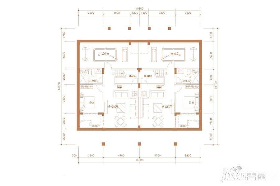 惠阳恒大棕榈岛7室3厅4卫88㎡户型图