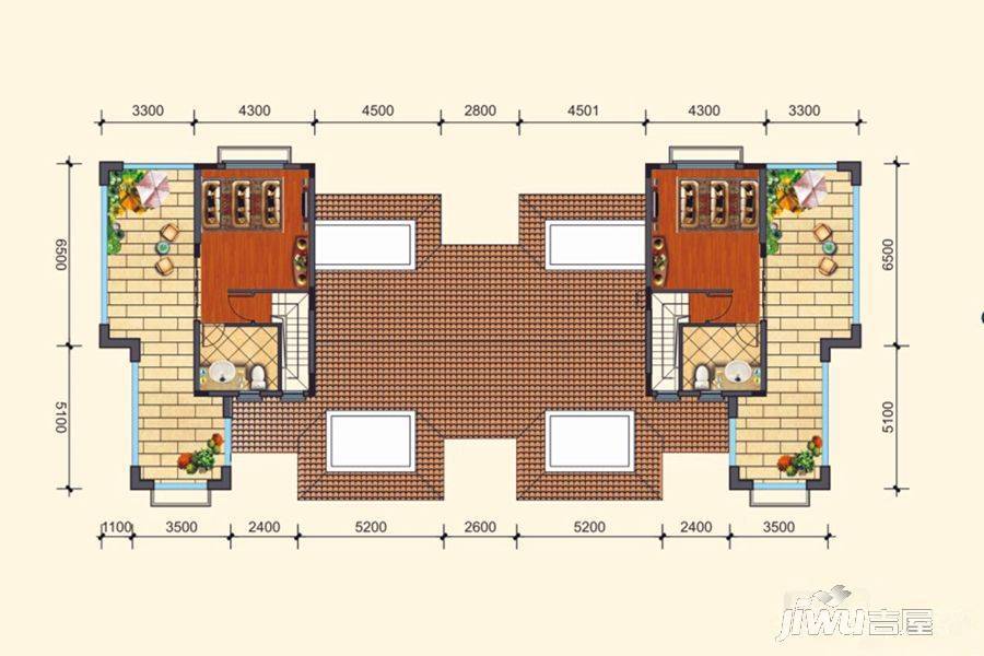 富力南昆山温泉养生谷4室3厅5卫100㎡户型图