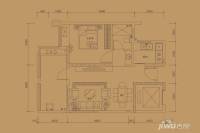 恒裕世纪广场1室2厅1卫64.8㎡户型图