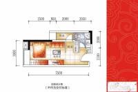 清泉城市广场1室1厅1卫35㎡户型图