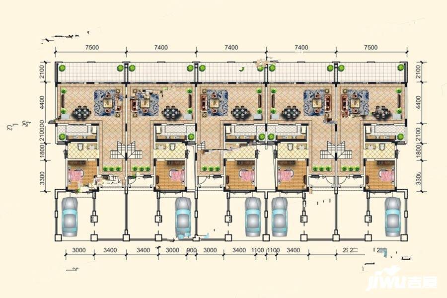 富力南昆山温泉养生谷4室3厅4卫170㎡户型图