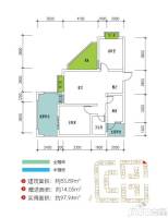 蘭亭合院2室2厅1卫83.9㎡户型图