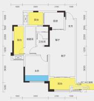 交投置地上河湾2室2厅1卫80.9㎡户型图