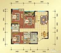 金色维也纳3室2厅2卫102.2㎡户型图