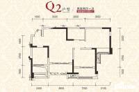 交投置地上河湾2室2厅1卫80㎡户型图