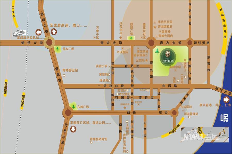 万景中岩广场位置交通图