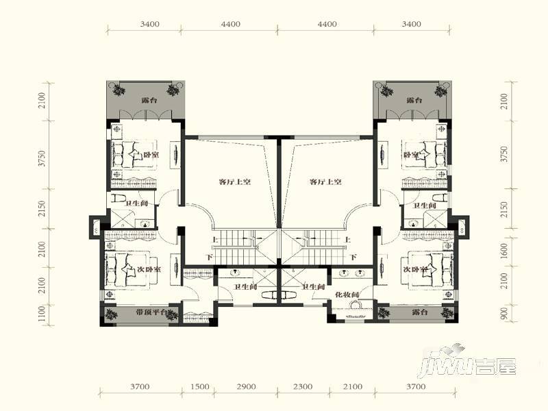 黄龙溪3室2厅4卫230㎡户型图