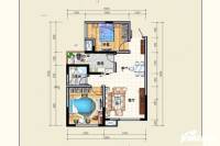 锦泰未来城2室2厅1卫59.3㎡户型图