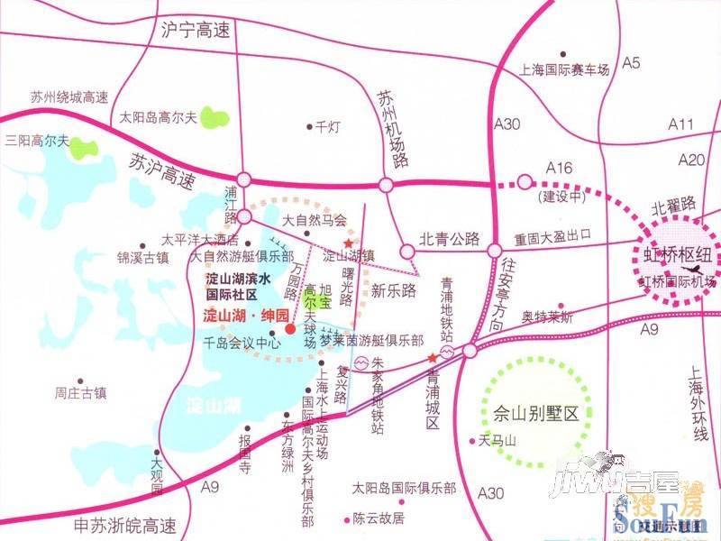 淀山湖绅园位置交通图图片